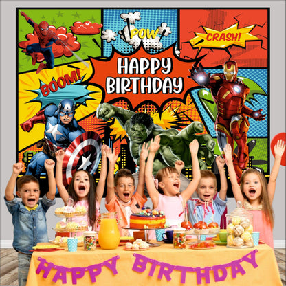 Avengers Theme Birthday Backdrop for Kids