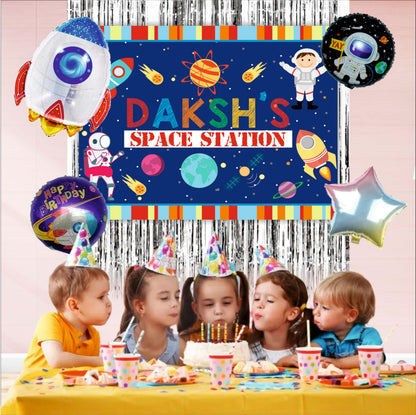 Space Customized Birthday Backdrop Theme for Kids (Pack of 8)