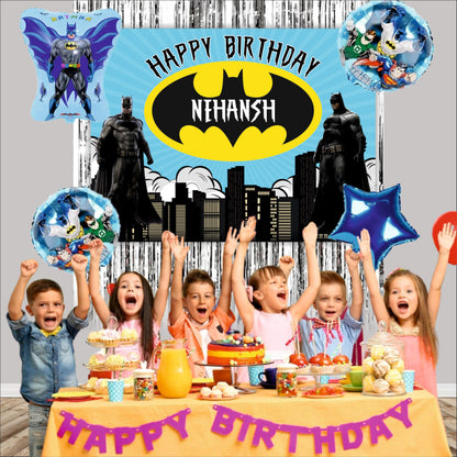 Batman Birthday Backdrop Theme for Kids (Pack of 8)