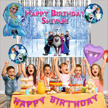 Frozen Birthday Backdrop Theme for Kids (Pack of 8)