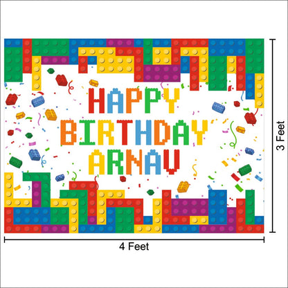 Customised Building Blocks Birthday Banner Theme